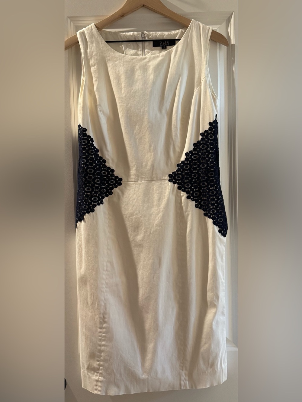 Alex Marie Cream Midi Dress with Black Crochet Insets